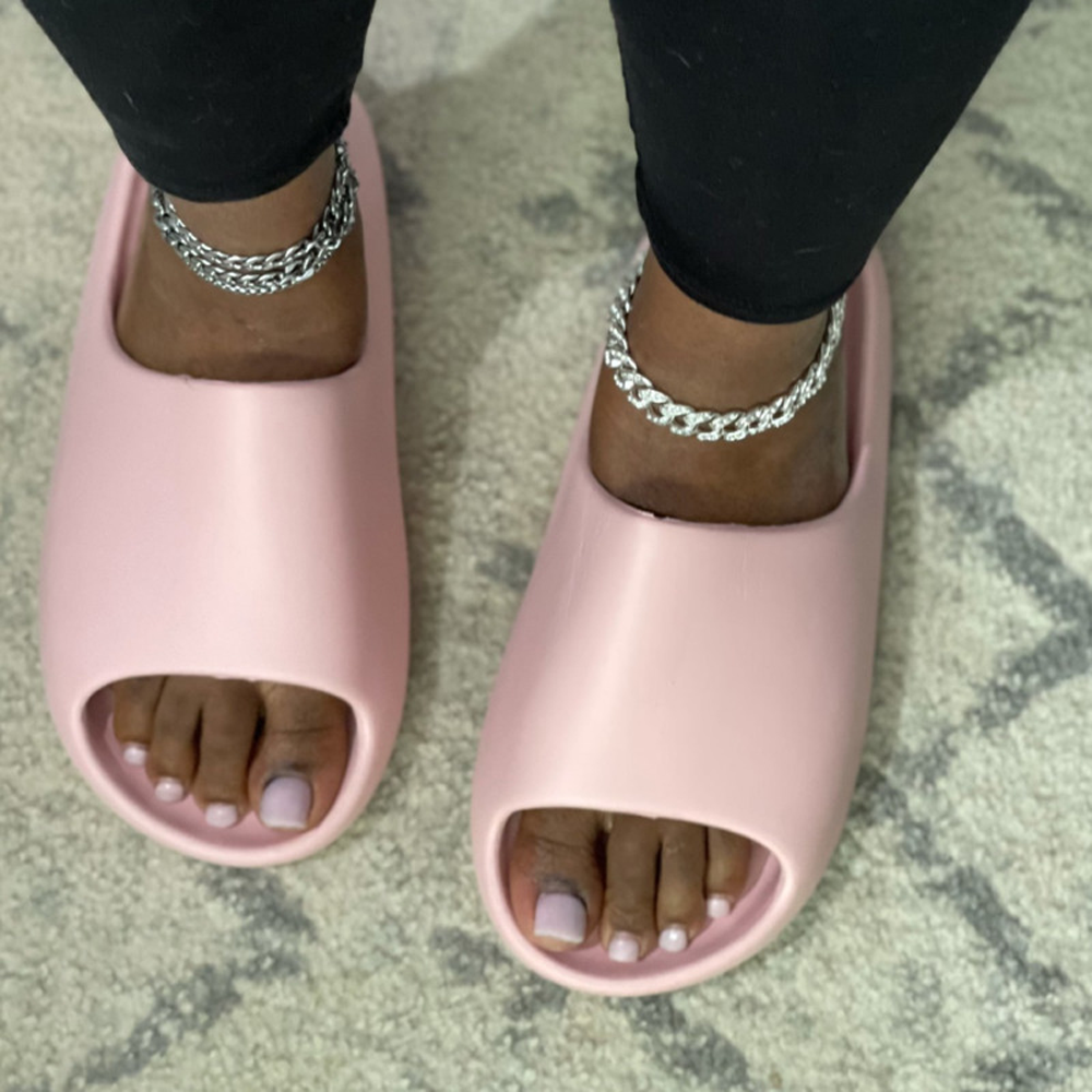 Pink Cute Slides for Women Summer Kawaii Shoes Cloud Platform