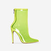 Women PVC Ankle Boots Super High Heels Women Shoes Sexy Transparent Boots Pointed Toe Crystal