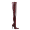 High Over the Knee Boots for Women Shoes Snakeskin Pointed Toe Super Thin High Heels Long Boots Bottine Femme